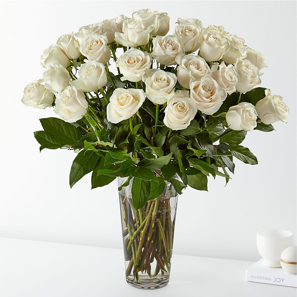 Long Stem White Rose Bouquet – Grass Valley Florist, Grass Valley CA