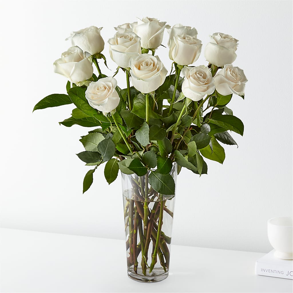 Long Stem White Rose Bouquet – Grass Valley Florist, Grass Valley CA