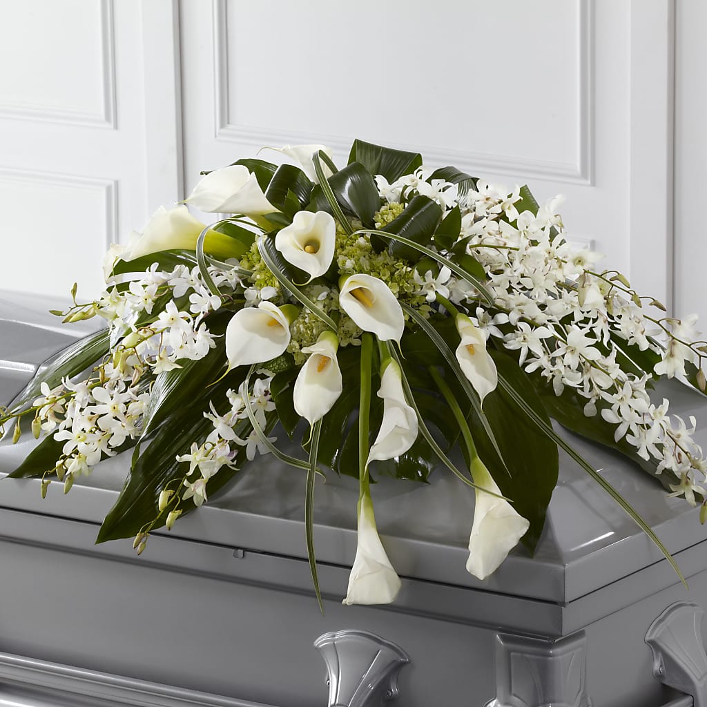 Angel Wings Casket Spray – Grass Valley Florist, Grass Valley CA