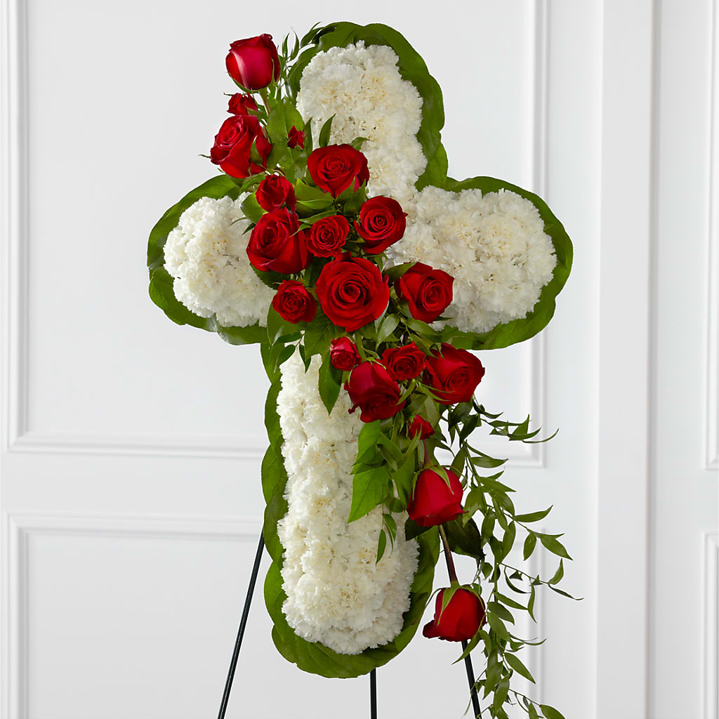 Floral Cross Easel – Grass Valley Florist, Grass Valley CA