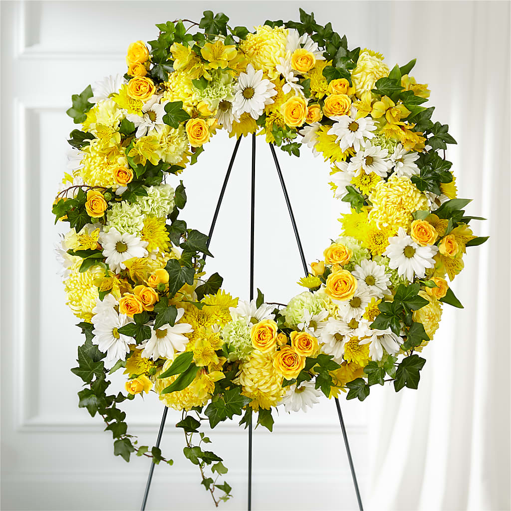 Golden Remembrance Wreath – Grass Valley Florist, Grass Valley CA