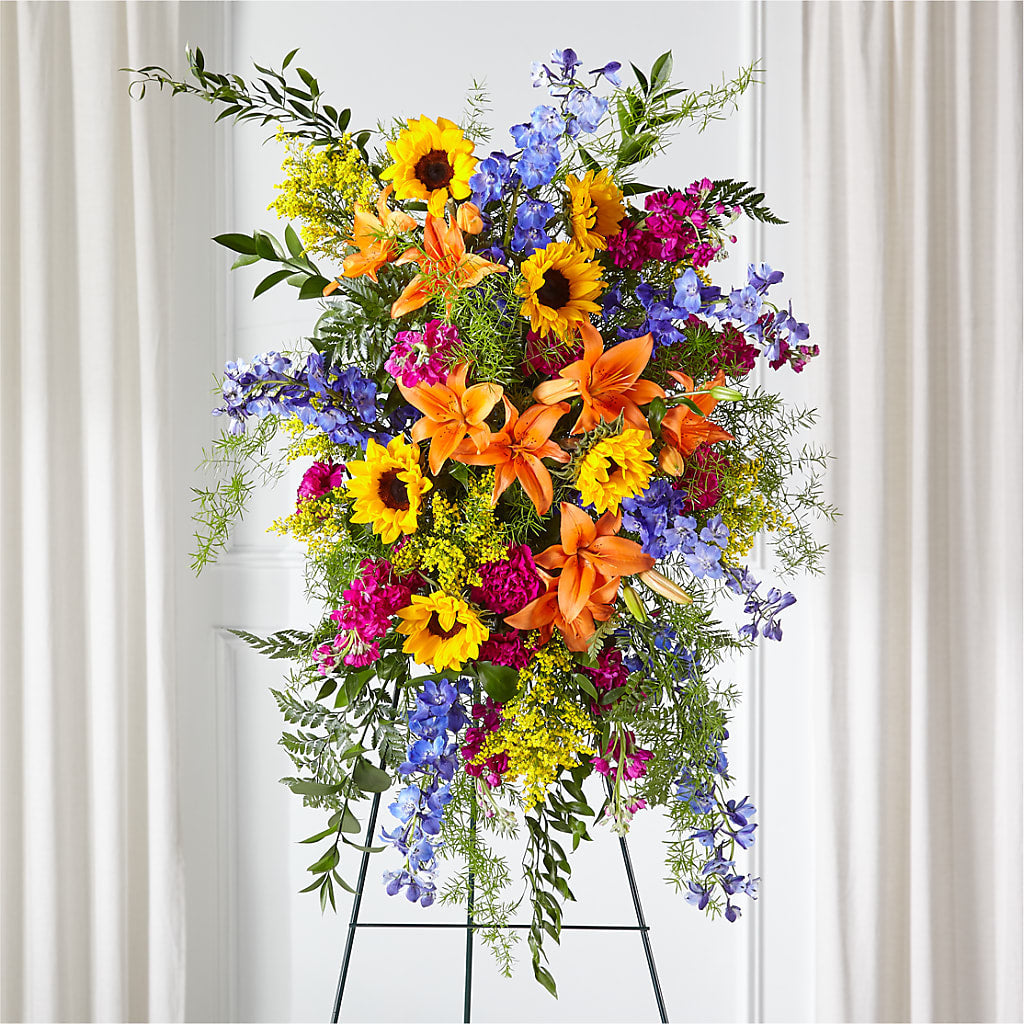 Sunlit Memories Standing Spray (Standard) – Grass Valley Florist, Grass Valley CA