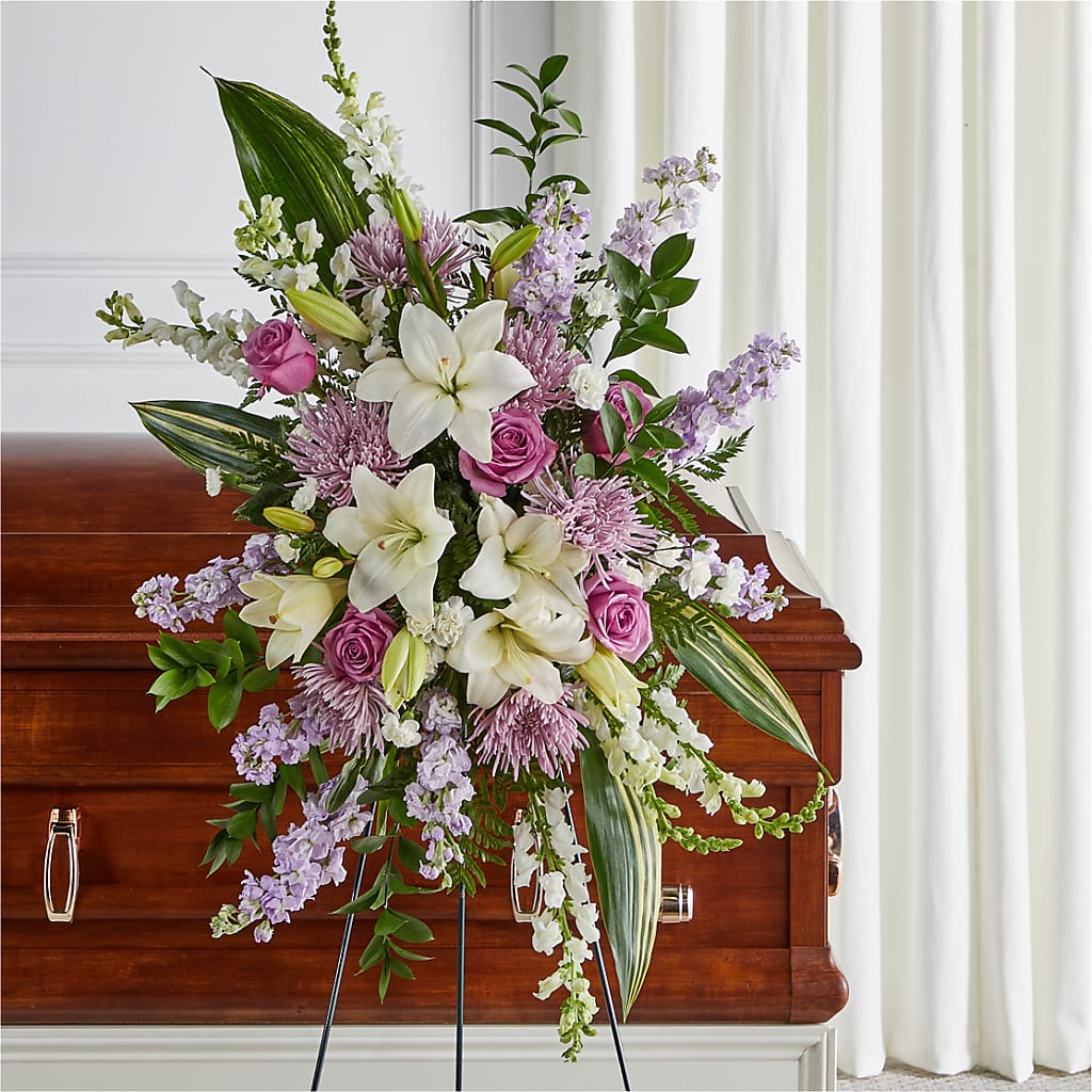 Grateful Hearts Standing Spray – Grass Valley Florist, Grass Valley CA