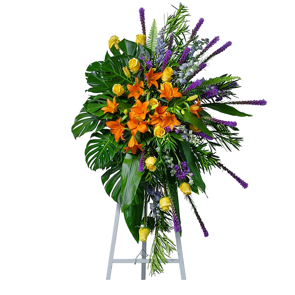 Birds of Solace Grand Sympathy Standing Spray – Grass Valley Florist, Grass Valley CA