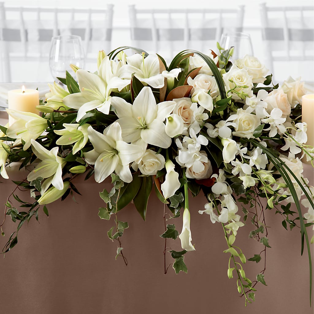 White Linen Arrangement – Grass Valley Florist, Grass Valley CA