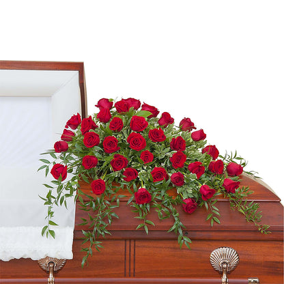 Simply Roses Deluxe Casket Spray –  Grass Valley Florist, Grass Valley CA