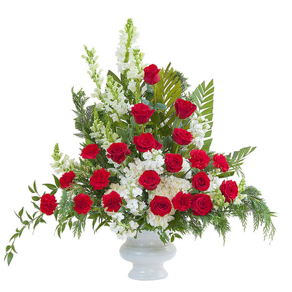Enduring Strength Urn with cedar. –  Grass Valley Florist, Grass Valley CA
