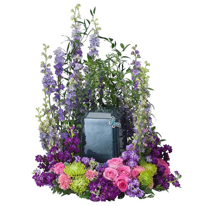 Forever Cherished Blue Urn Surround –  Grass Valley Florist, Grass Valley CA